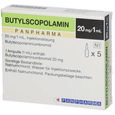 БУТИЛСКОПОЛАМИН / BUTYLSCOPOLAMIN 20 мг р-н д/инъекц. 5x1 мл