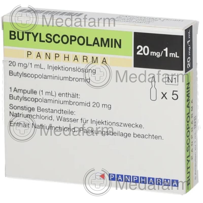 БУТИЛСКОПОЛАМИН / BUTYLSCOPOLAMIN 20 мг р-н д/инъекц. 5x1 мл