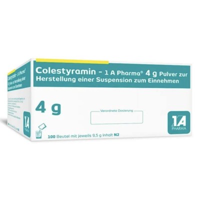 КОЛЕСТИРАМІН / COLESTYRAMIN 4 g порошок д/пригот. пер. сусп. 100 шт