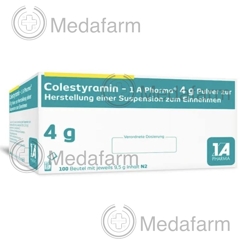 КОЛЕСТИРАМИН / COLESTYRAMIN 4 g порошок д/пригот. пер. сусп. 100 шт