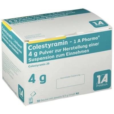 КОЛЕСТИРАМІН / COLESTYRAMIN 4 g порошок д/пригот. пер. сусп. 50 шт