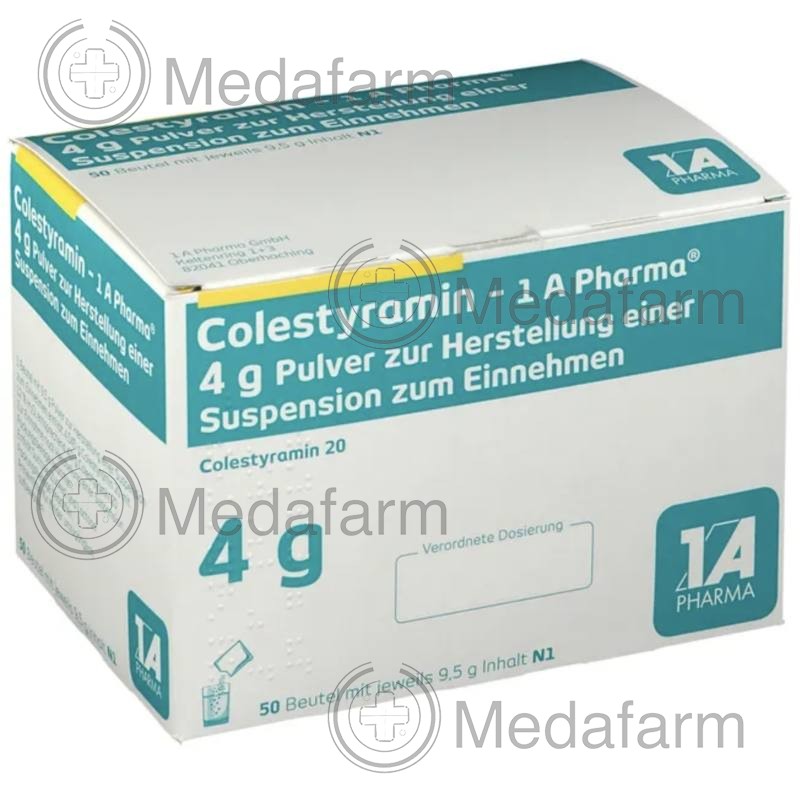 КОЛЕСТИРАМІН / COLESTYRAMIN 4 g порошок д/пригот. пер. сусп. 50 шт