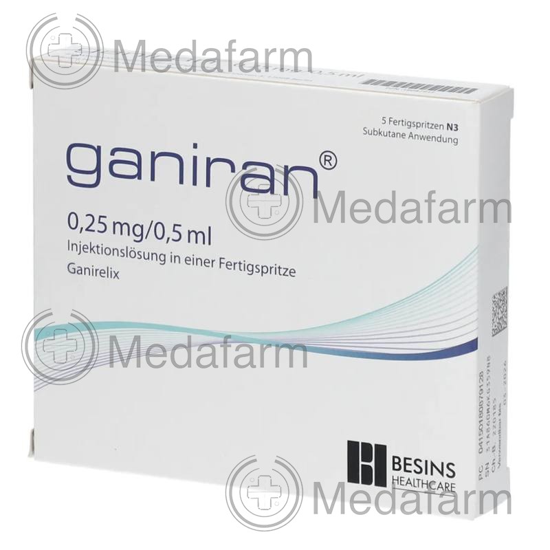 ГАНИРАН / GANIRAN 0,25 мг/0,5 m р-н д/инъекц. в предварительно заполненном шприце 1x5 шт
