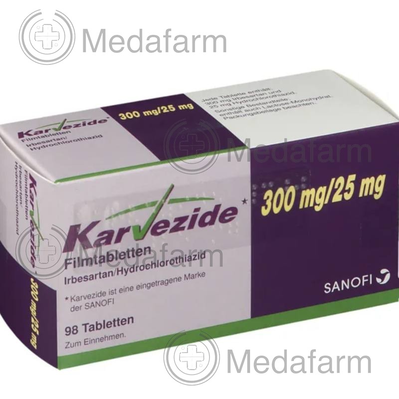 КАРВЕЗИД / KARVEZIDE 300 мг/25 мг табл. п/о. 98 шт