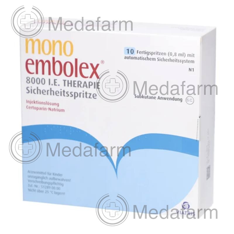 МОНО ЕМБОЛЕКС / MONO EMBOLEX 8.000 I.E. р-н д/инъекц. 10 шт