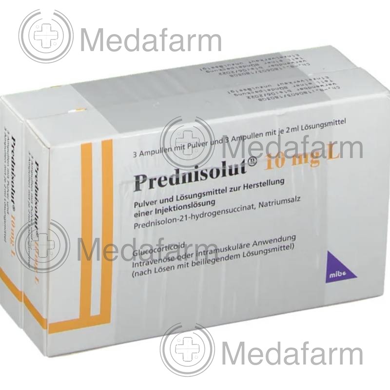ПРЕДНІЗОЛЮТ / PREDNISOLUT 10 мг порошок та розчинник для ін'єкцій 6 шт