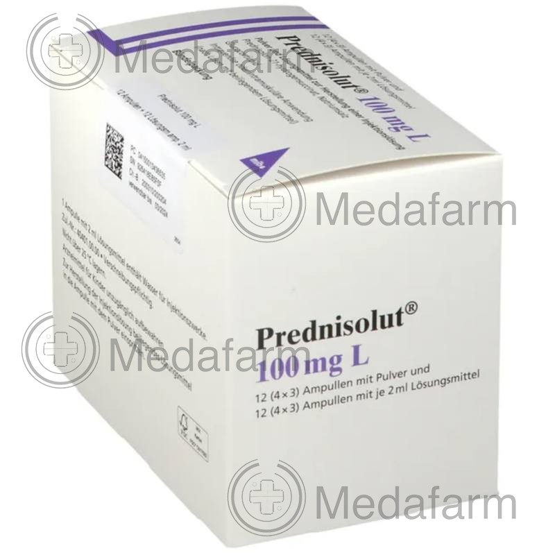 ПРЕДНИЗОЛЮТ / PREDNISOLUT 100 мг порошок и растворитель для инъекций 12 шт
