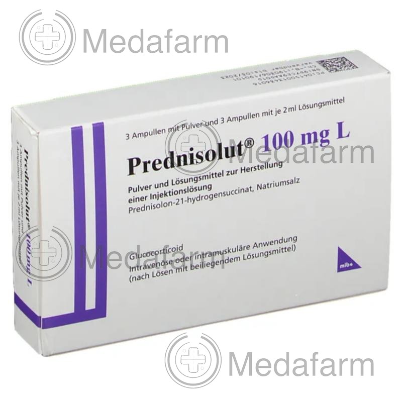 ПРЕДНІЗОЛЮТ / PREDNISOLUT 100 мг порошок та розчинник для ін'єкцій 3 шт