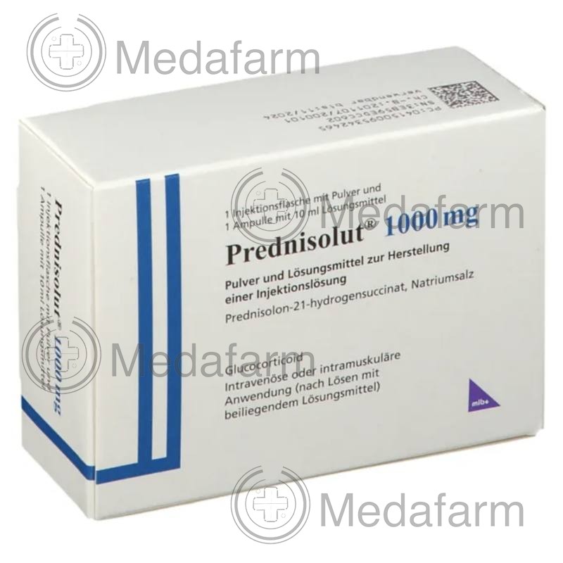ПРЕДНІЗОЛЮТ / PREDNISOLUT 1000 мг порошок та розчинник для ін'єкцій 1 шт