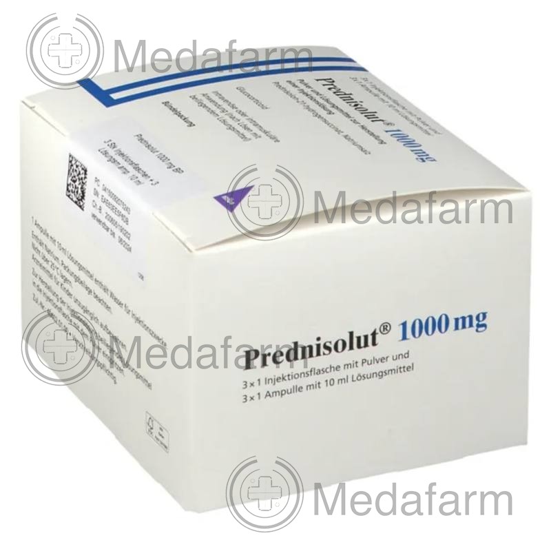 ПРЕДНИЗОЛЮТ / PREDNISOLUT 1000 мг порошок и растворитель для инъекций 3 шт