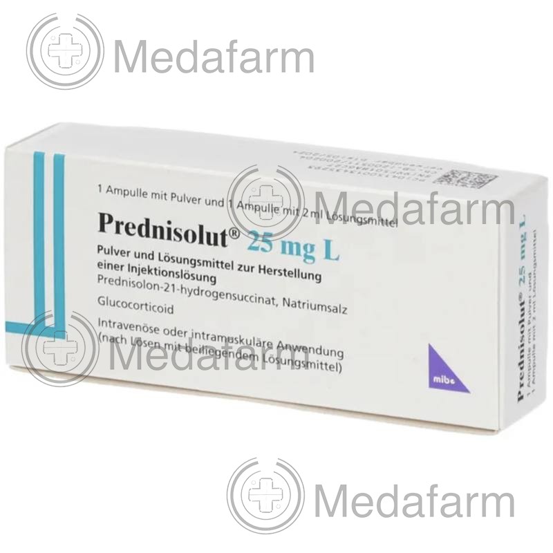 ПРЕДНІЗОЛЮТ / PREDNISOLUT 25 мг порошок та розчинник для ін'єкцій 1 шт
