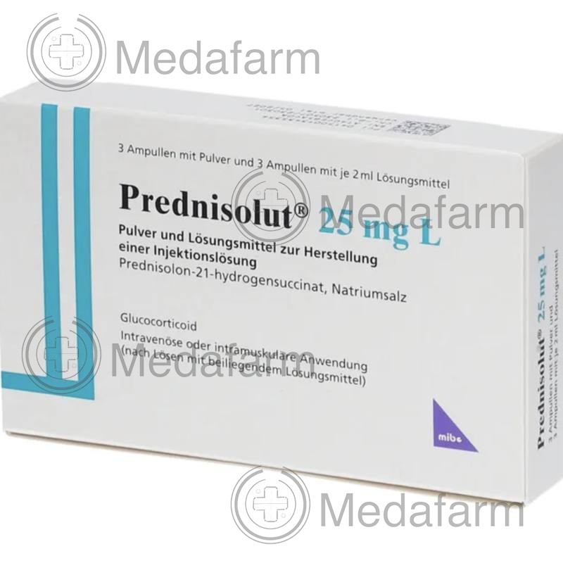 ПРЕДНИЗОЛЮТ / PREDNISOLUT 25 мг порошок и растворитель для инъекций 3 шт