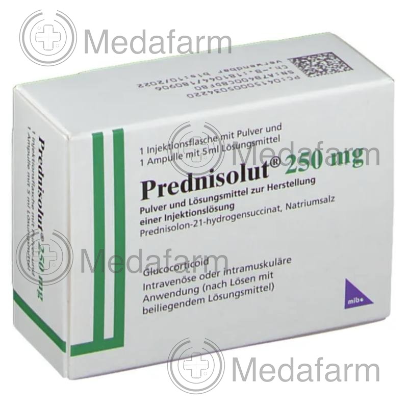 ПРЕДНИЗОЛЮТ / PREDNISOLUT 250 мг порошок и растворитель для инъекций 1 шт