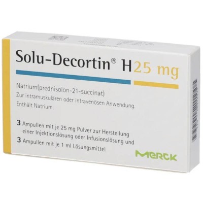 СОЛЮ ДЕКОРТИН / SOLU DECORTIN 25 мг порошок и растворитель для приготовления раствора для инъекций или инфузий 3 шт