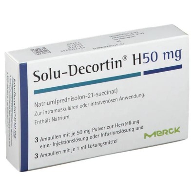 СОЛЮ ДЕКОРТИН / SOLU DECORTIN 50 мг порошок и растворитель для приготовления раствора для инъекций или инфузий 3 шт