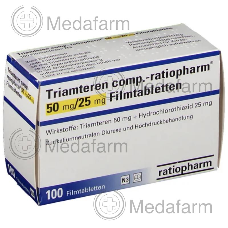 ТРІАМТЕРЕН / TRIAMTEREN 50 мг/25 мг табл. в/о 100 шт