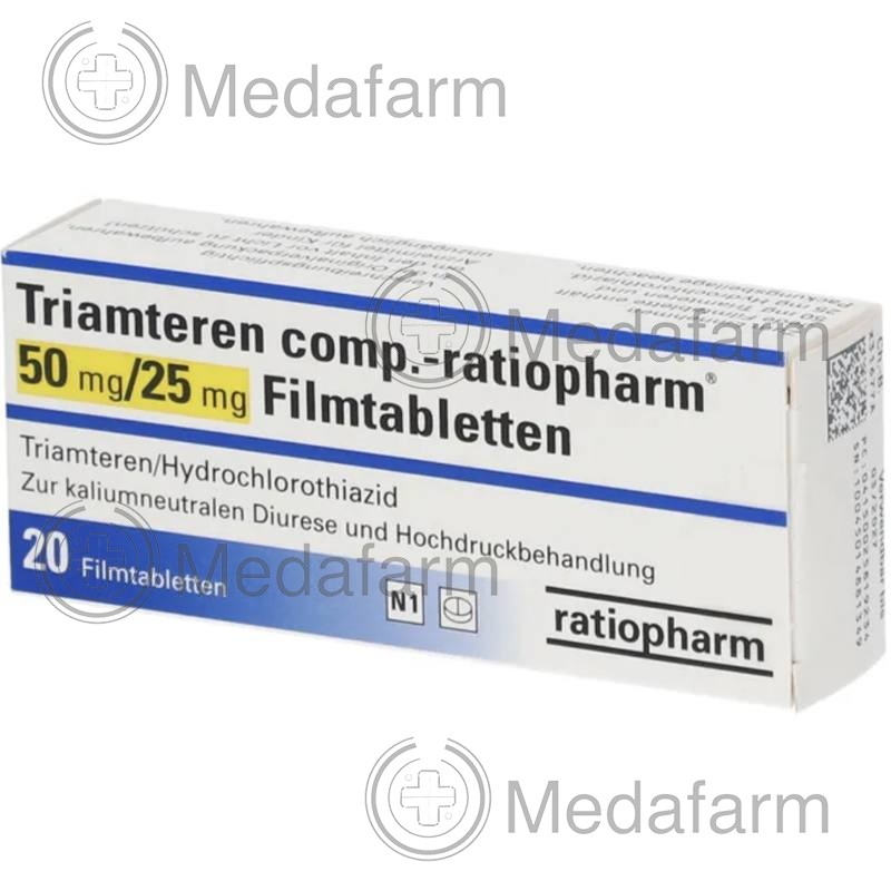 ТРІАМТЕРЕН / TRIAMTEREN 50 мг/25 мг табл. в/о 20 шт